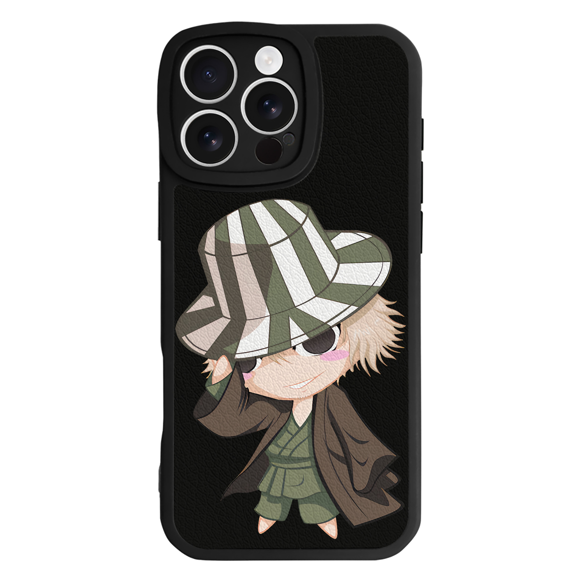 （画像用） "ブリーチ 浦原 喜助（うらはら きすけ） BLEACH Urahara Kisuke " 【iPhone 16シリーズ対応】シリコンスマホケース（レザー調） 材質：シリコン